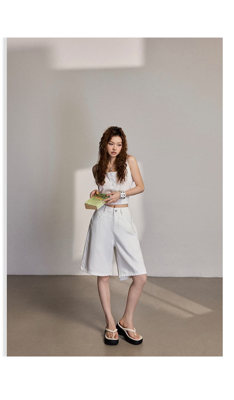실사 아메리칸 레트로 루즈핏 넓은 다리 오부 바지 다용도 이후 조정 버클 디자인 여름 새로운 청바지 여성 상세 이미지 18