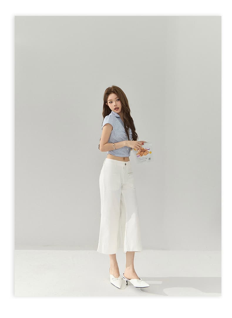 실사 아메리칸 복잡한 고대 돈 바람 루즈핏 나팔 바지 봄 여름 다용도 7부 바지 부츠컷 청바지 여성 상세 이미지 8