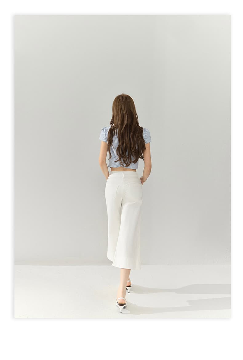 실사 아메리칸 복잡한 고대 돈 바람 루즈핏 나팔 바지 봄 여름 다용도 7부 바지 부츠컷 청바지 여성 상세 이미지 11