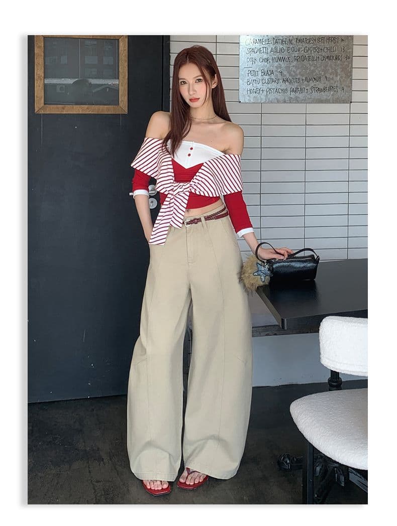 실사 가을 새로운 모통이 칼 바지 여성 청바지 아메리칸 높음 거리 하이웨이스트 루즈핏 넓은 다리 캐주얼 다용도 바닥 청소 바지 상세 이미지 10