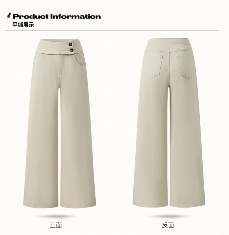 실사 아메리칸 레트로 카키 청바지 2026 가을 새로운 더블 버클 허리 머리 표지 넓적 다리 캐주얼 루즈핏 와이드 레그 팬츠 상세 이미지 5