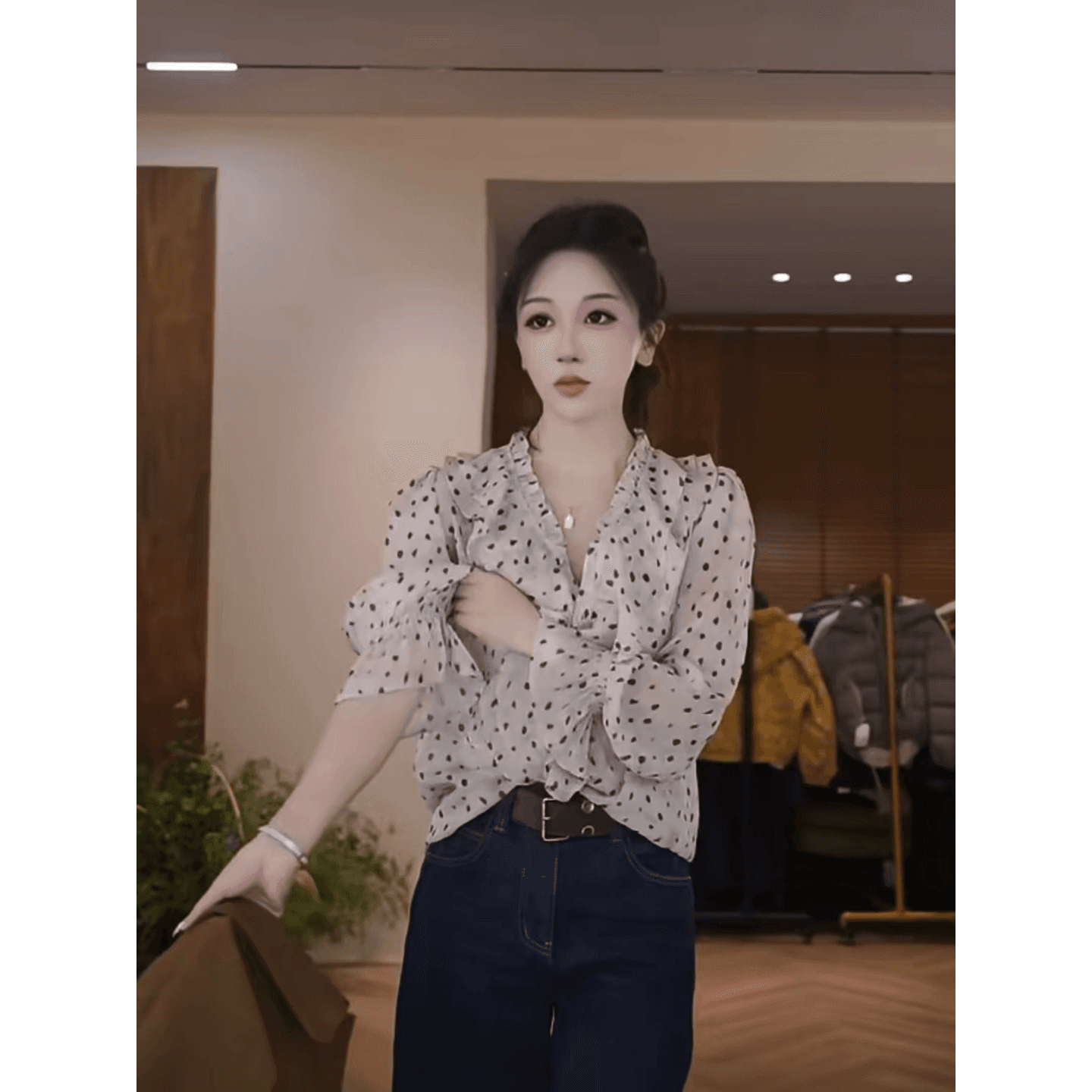 프랑스식 도트 무늬 프릴 긴팔 여성 셔츠 2026 이른 가을 새로운 고급 고유 한 잘 생긴 아름다운 작은 셔츠 맨위 이미지 6
