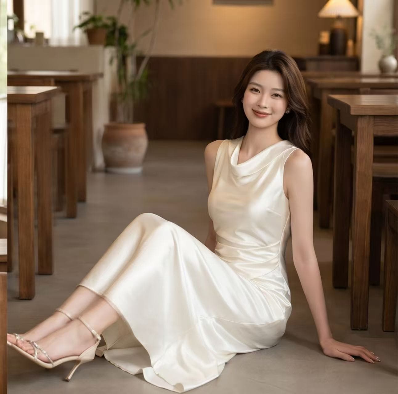 하나부터 순간 달 공단 빛 럭셔리 흔들다 칼라 품격 드레스 백리스 리본 디자인 허리 수축 슬림해 보이는 인어 꼬리 스커트