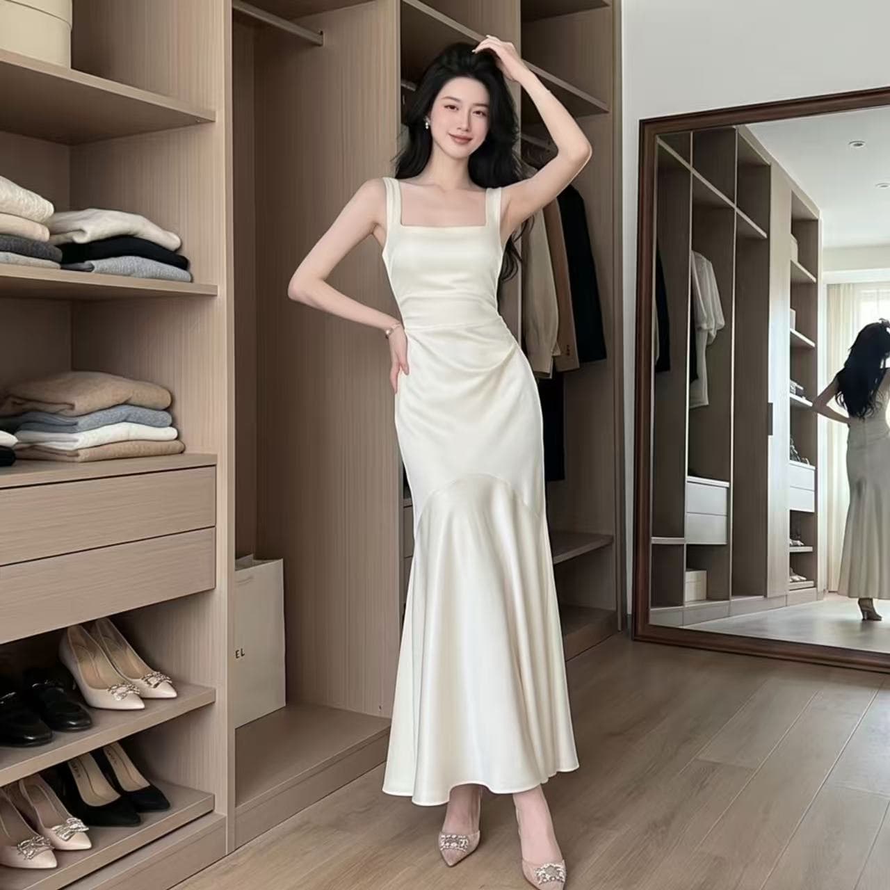 하나부터 순간 무한한 빛 럭셔리 우아함 화이트 행침 벨트 측면 칼라 여성 드레스 여름 라이센스 졸업 생일 치마 상세 이미지 8