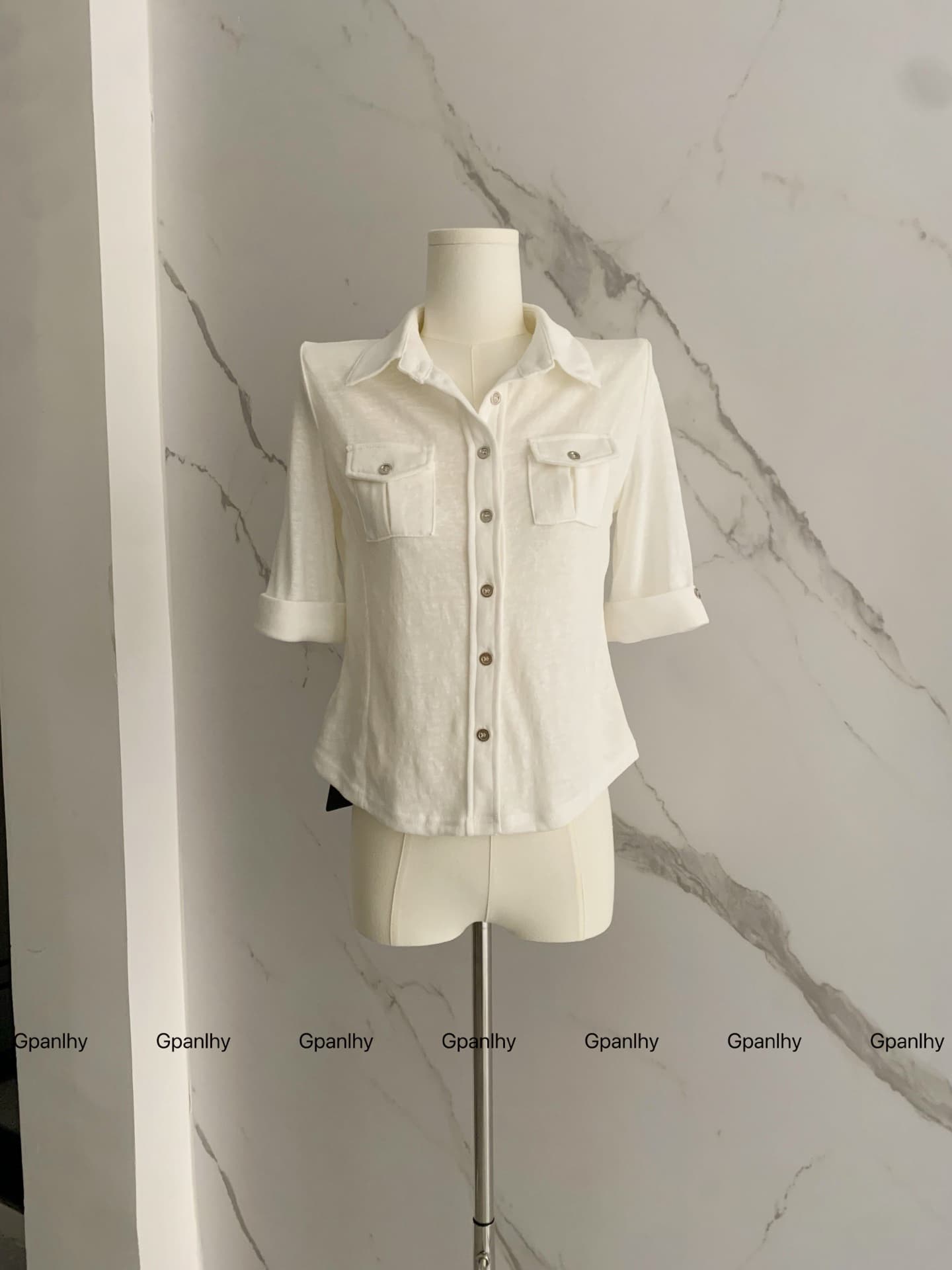 yolo shop 핫걸 주간 접시 니트 반팔 신축성 워크웨어 여성 셔츠 화이트 POLO 칼라 다용도 맨위