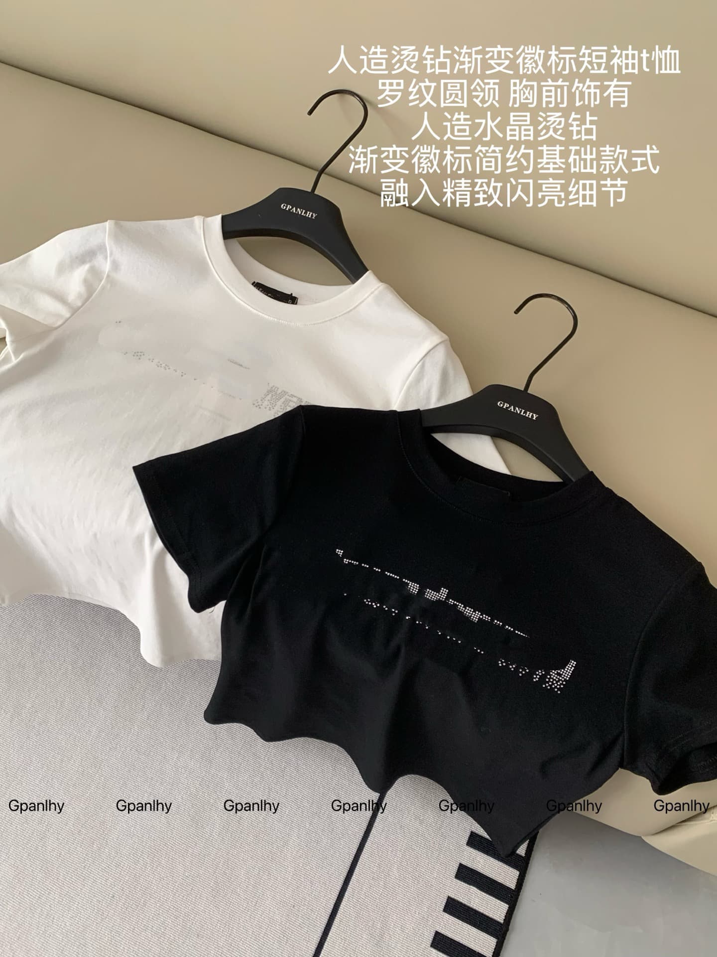 wang2026 봄 여름 새로운 몸매 가꾸기 라운드 넥 반팔 알파벳 뜨거운 플래시 훈련 하이웨이스트 티셔츠 여성 왕 이미지 3