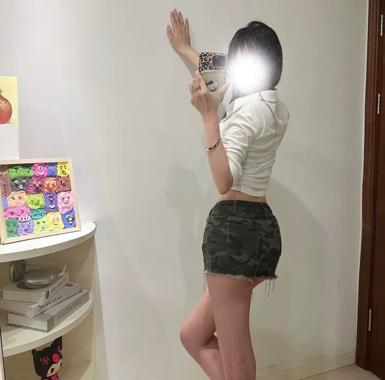 여름 아메리칸 카모플라주 핫걸 데님 핫 바지 차가운 자매 슬림해 보이는 디스플레이 몸 섹시함 짧은 바지 외출용 다용도 외국 가스 상세 이미지 9