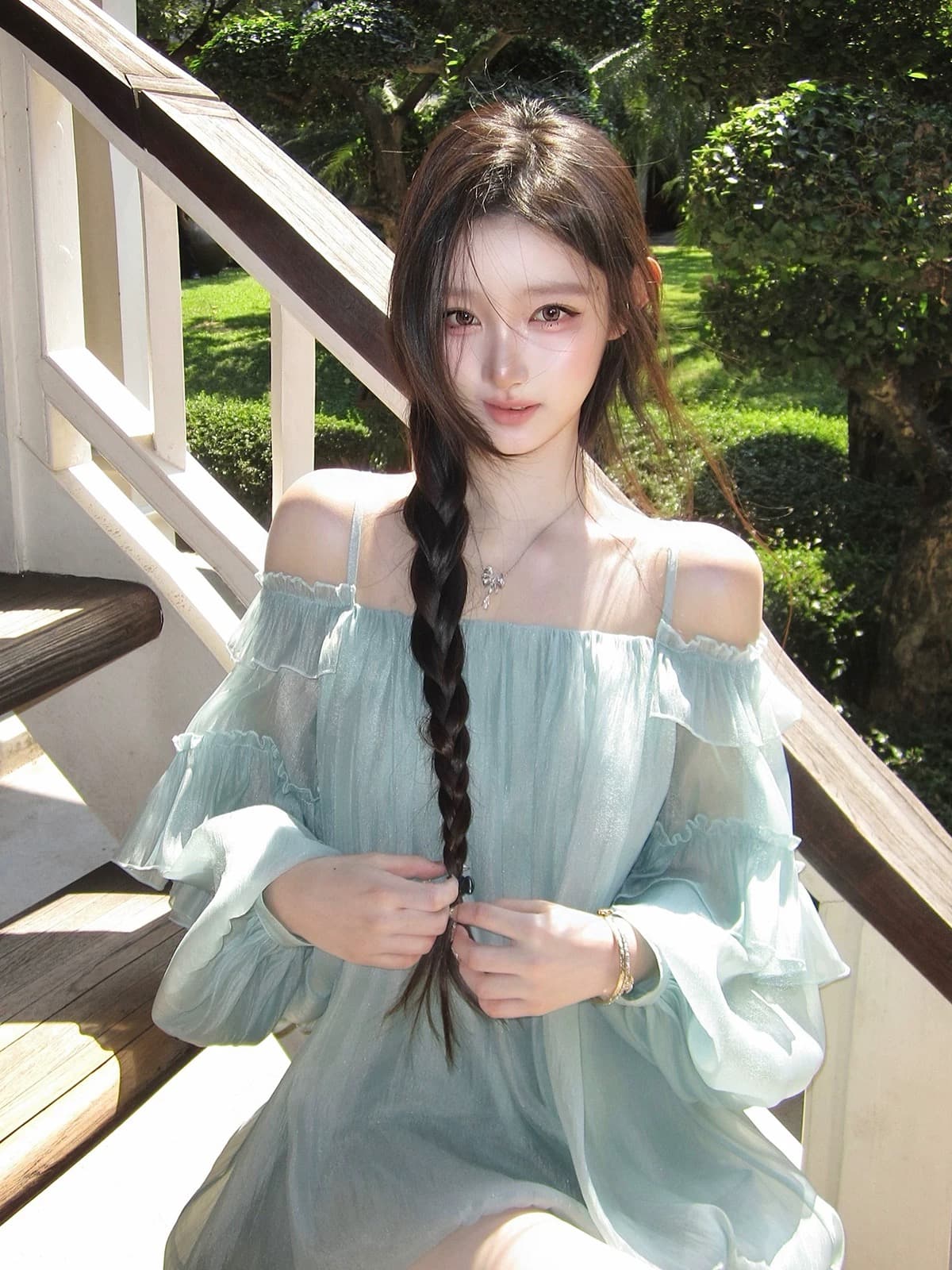 hotdog 핫도그 매우 매운맛 꿈 와일드 갤러리 프릴 꽃밭 슬립 드레스 여성 감기 품격 드레스 이미지 2