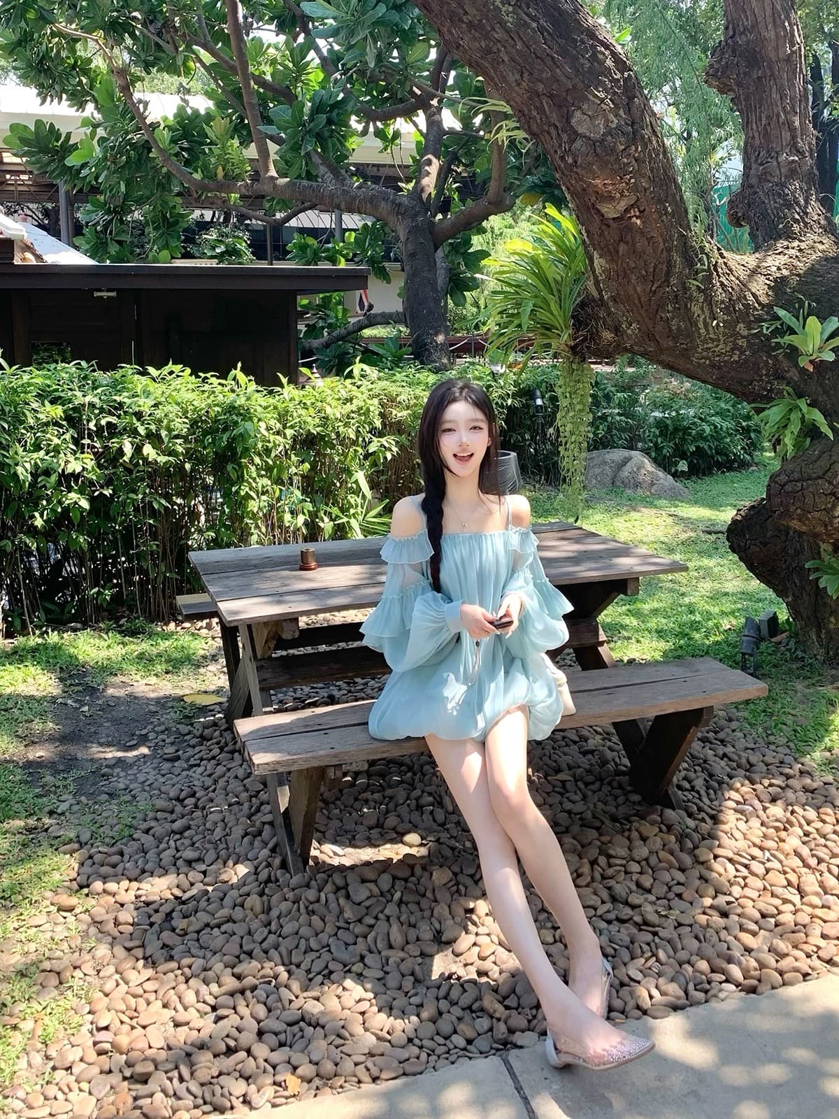 hotdog 핫도그 매우 매운맛 꿈 와일드 갤러리 프릴 꽃밭 슬립 드레스 여성 감기 품격 드레스 이미지 3