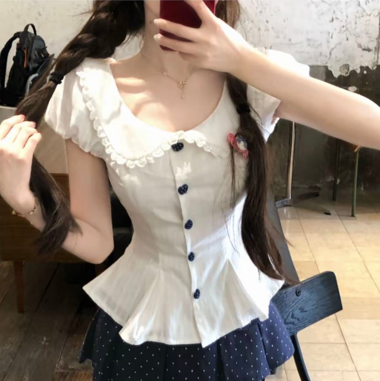 루이 茜 웨이 Sher S 바다 소금 우유 표지 순수한 욕망 핫걸 바람 중국 스타일 의류 맨위 치마 바지 r66582-1h 이미지 4