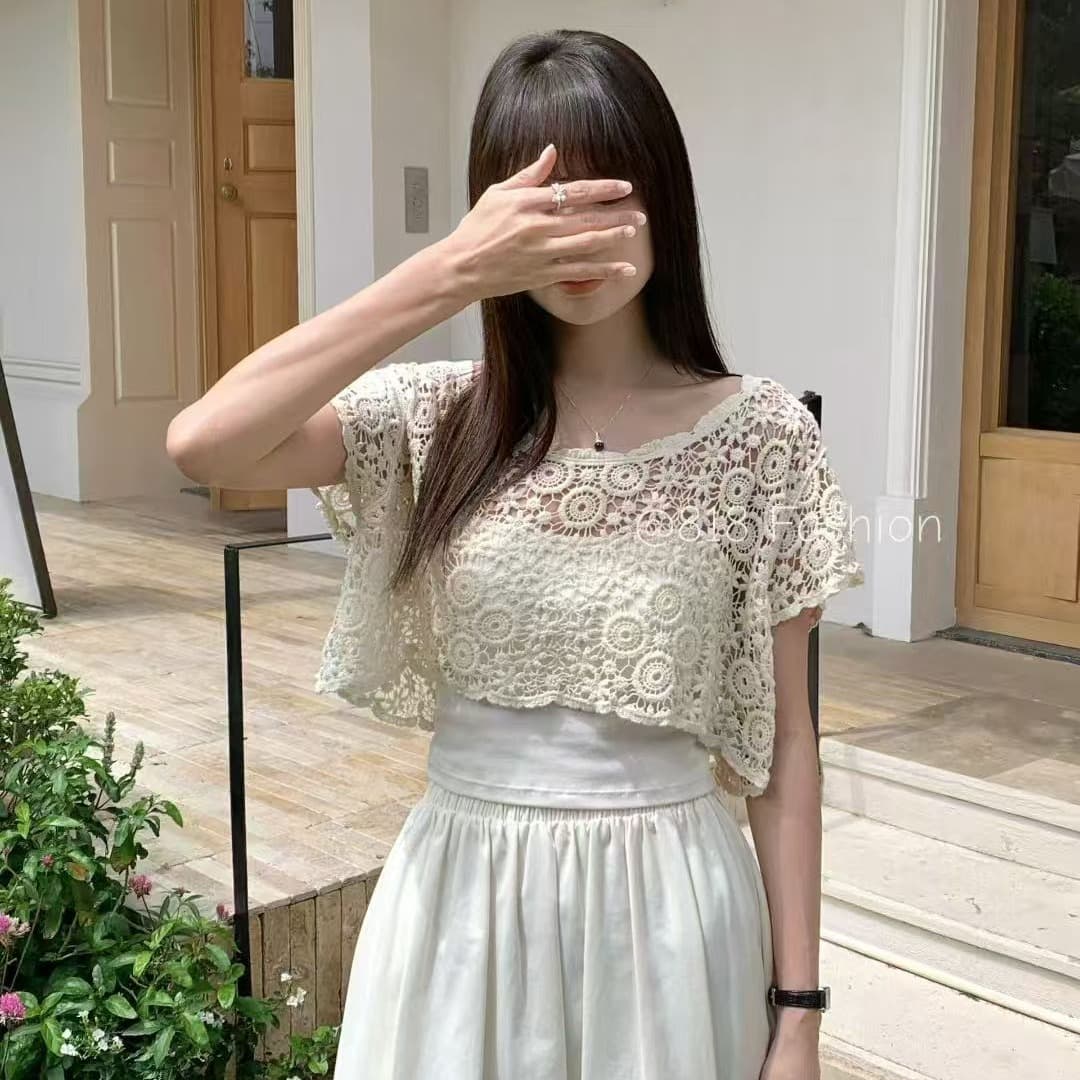 2026 새로운 레이스 자외선 차단 숄 망토 경기 치마 치파오 망토 인터넷 적외선 가져 가라. 오픈 가디건 여성 짧은 외투 이미지 5