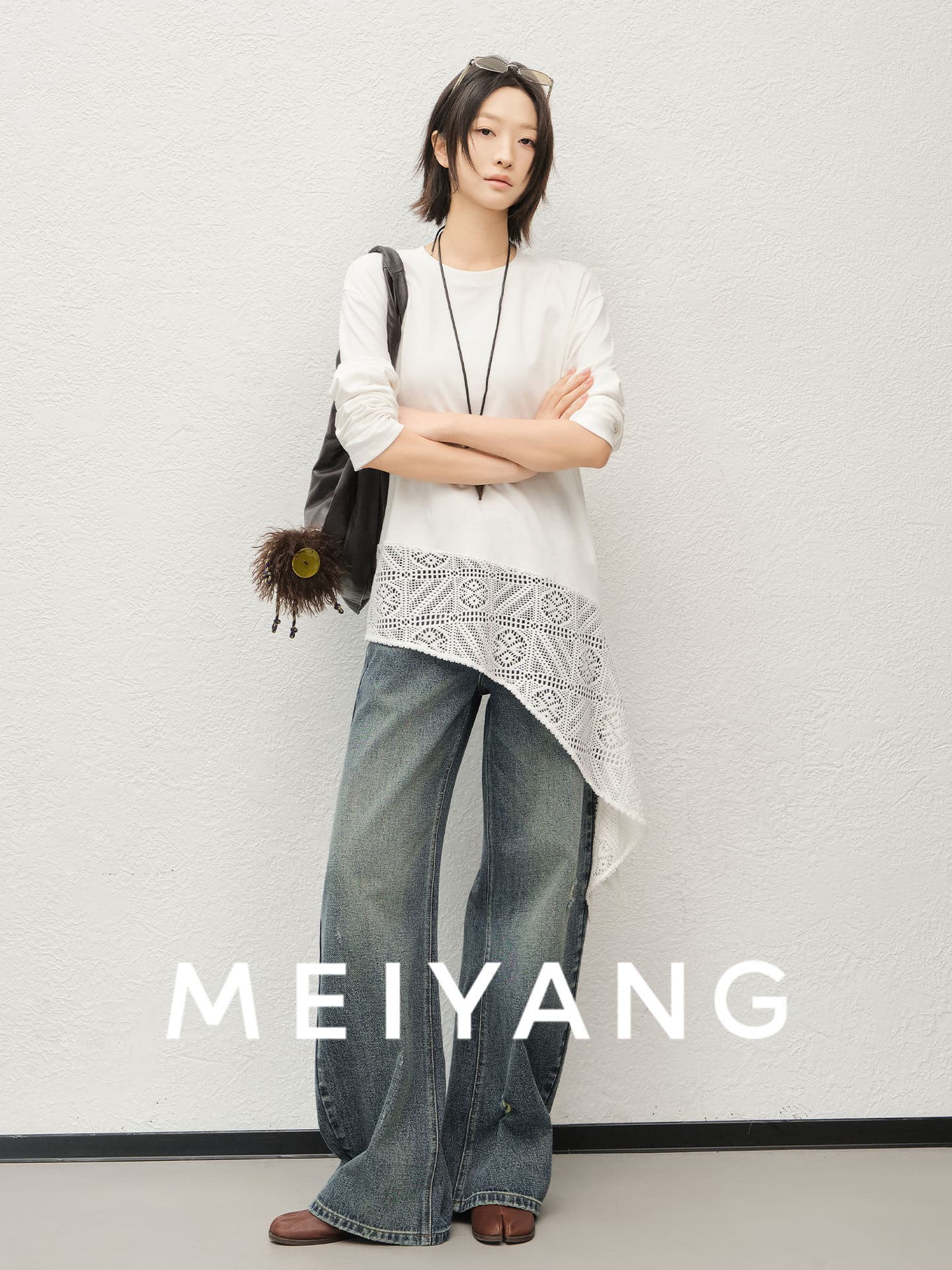 아름다움 대양 meiyang 전단 꽃 예술 긴팔 티셔츠 실크 부드러운 면 불규칙 홀로우 아웃 레이스 레이스 금요일 상세 이미지 3