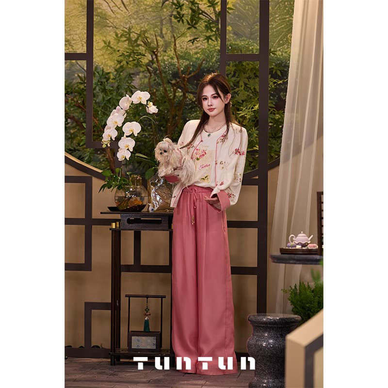 삼키기 tunt 봄 여름 얇은 루얀 긴 바지 상세 이미지 7