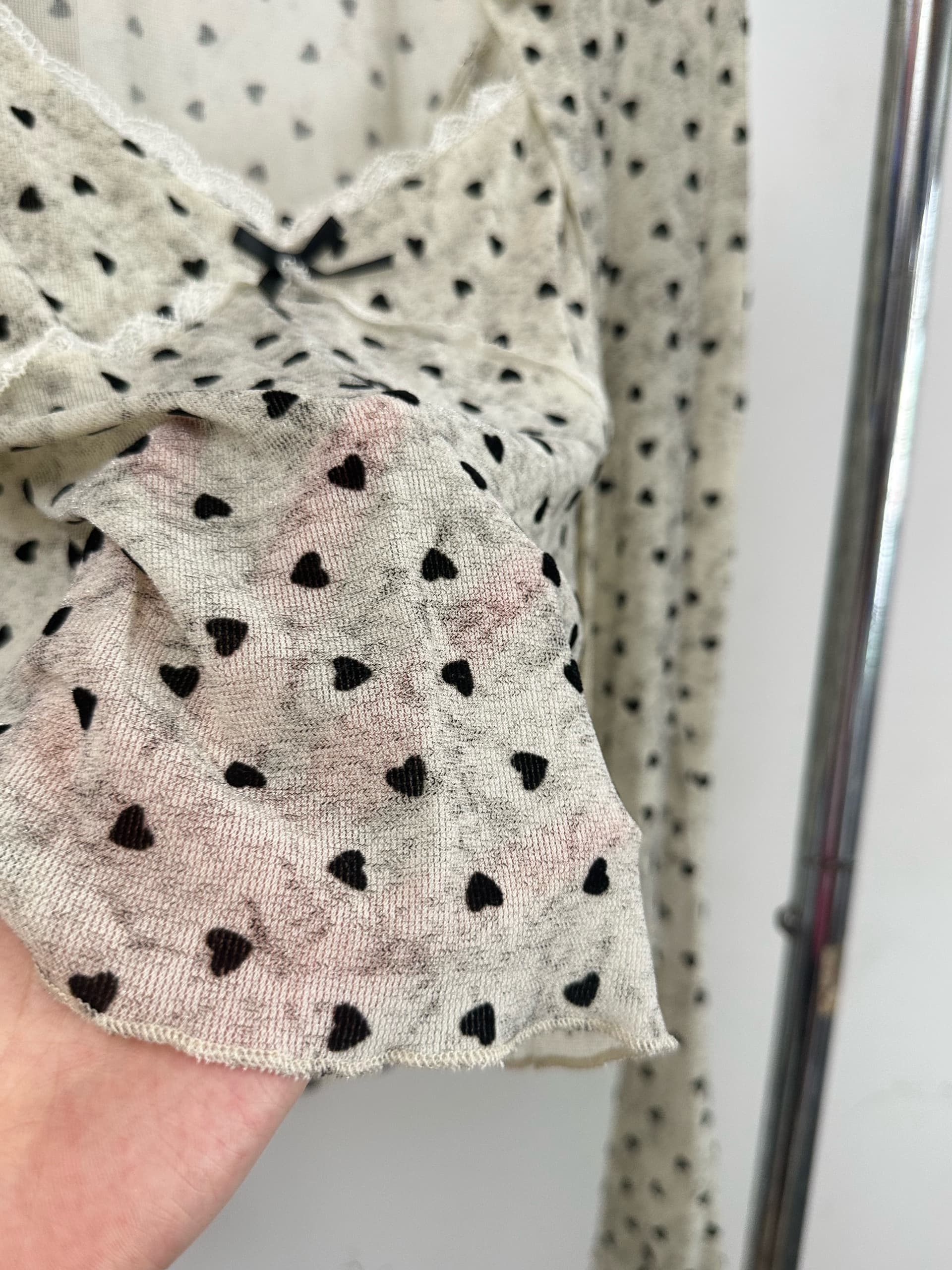 순수한 욕망 바람 홀치기 염색 프린트 식물 플러시 레이스 슬립 반팔 자외선 차단 오픈 가디건 투피스 세트 상세 이미지 6