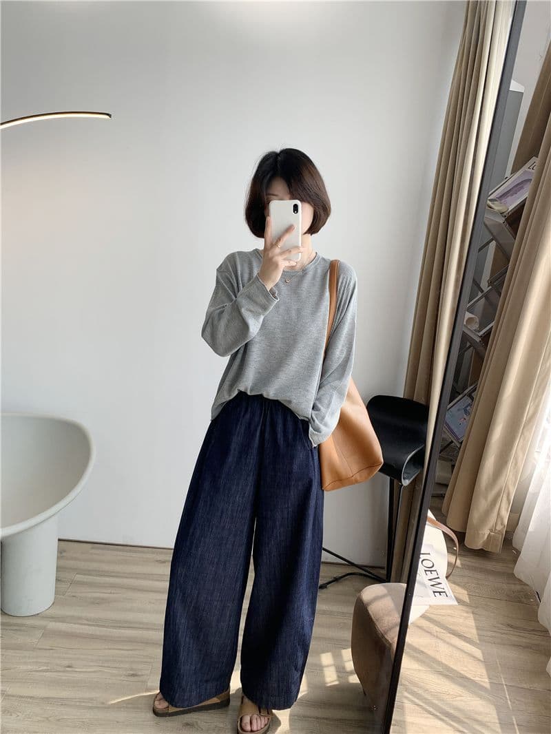 모방 데님 있음 주머니 패션 슈퍼 화재 펌프 로프 와이드 다리 캐주얼 바지 청바지 느긋한 캐주얼 9부 바지 상세 이미지 27