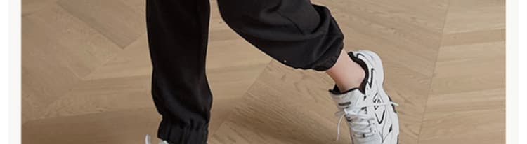 패션 슈퍼 화재 후아 남편 그리드 원단 여름 미니멀리즘 조거 운동 바지 캐주얼 넓은 다리 여성용 바지 루즈핏 슬림해 보이는 트렌디 상세 이미지 9
