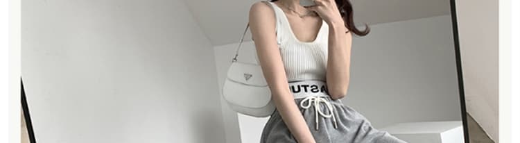 패션 슈퍼 화재 후아 남편 그리드 원단 여름 미니멀리즘 조거 운동 바지 캐주얼 넓은 다리 여성용 바지 루즈핏 슬림해 보이는 트렌디 상세 이미지 29