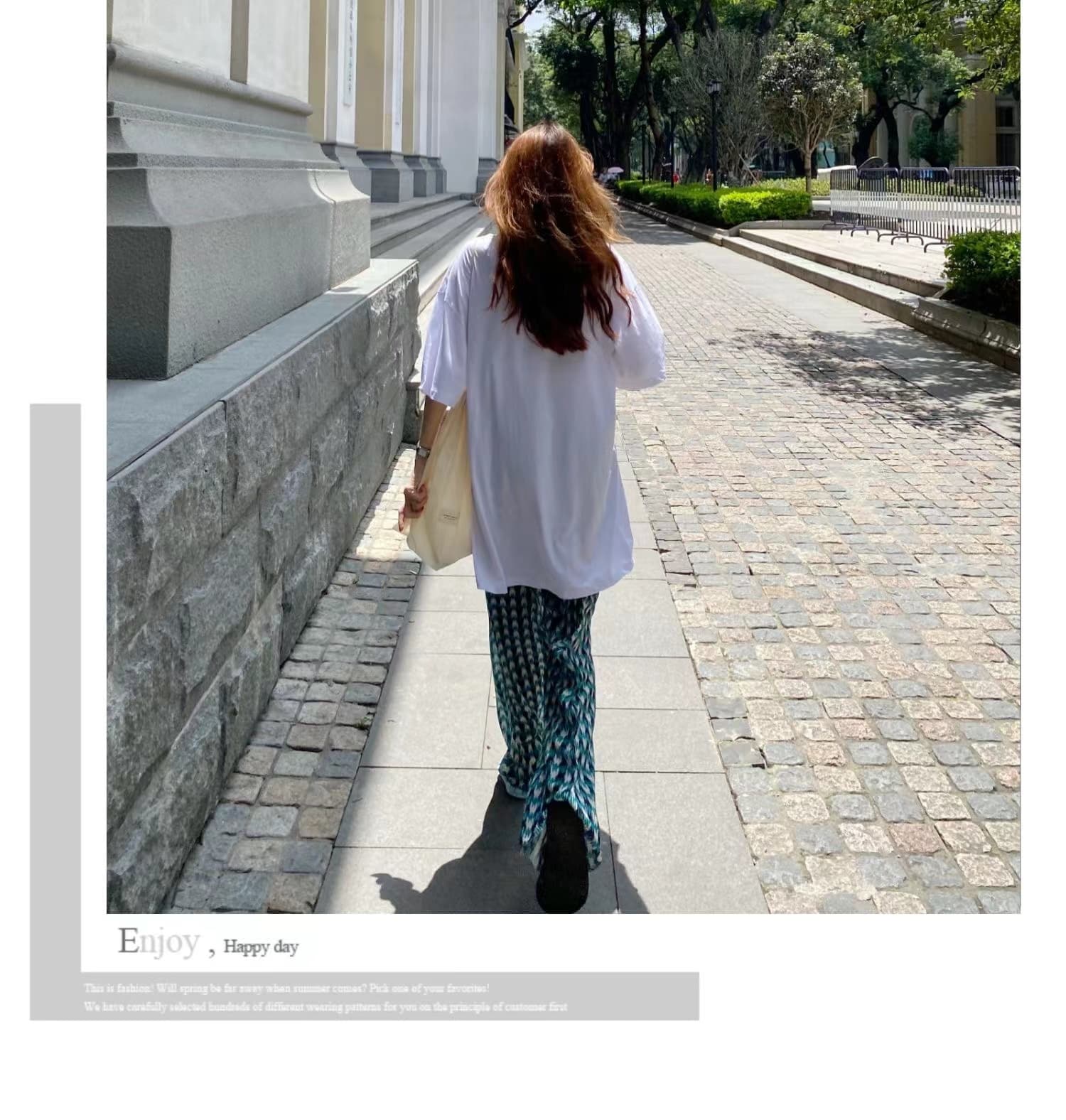 chic 얇은 스타일 체크무늬 플리츠 와이드 레깅스 바지 여름 하라주쿠 스타일 바지 루즈핏 스트레이트 도루 가을 센스 다용도 스트레이트 팬츠 상세 이미지 6