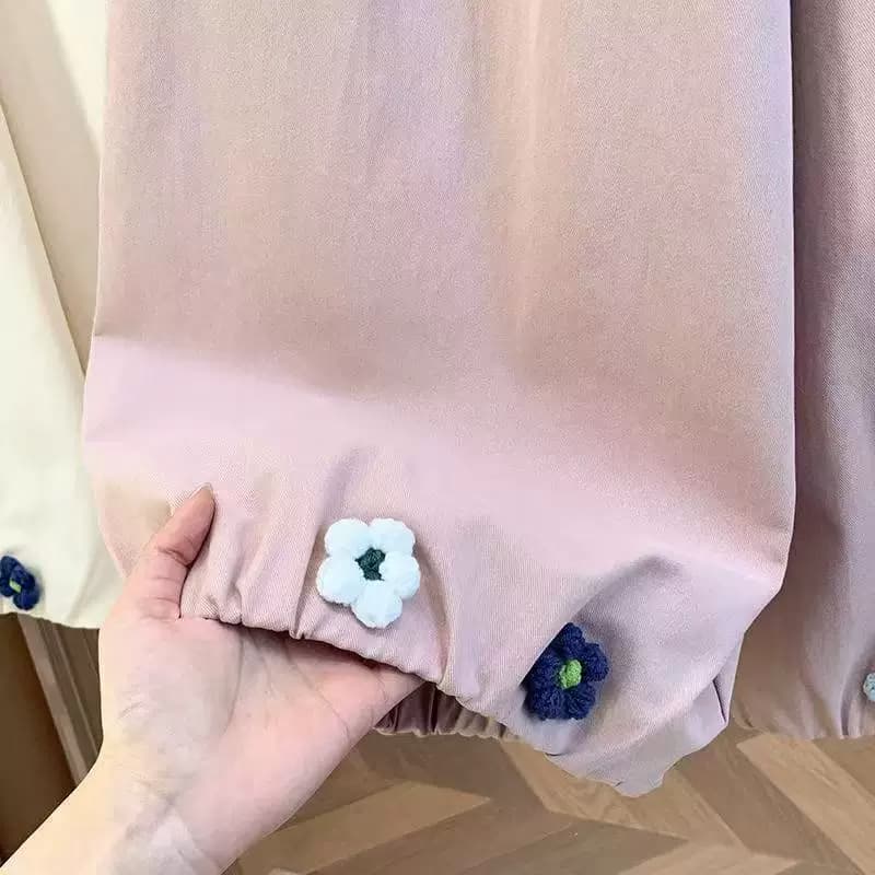 슈퍼 화재 고밀도 사선 무늬 여름 새로운 훅 꽃 달콤함 센 부서 꽃밭 바지 도루 센스 넓은 다리 캐주얼 9부 바지 상세 이미지 14