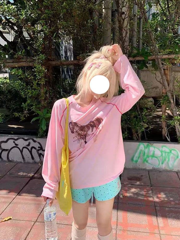 아메리칸 레트로 도트 무늬 별 펌프 로프 허리밴드 3 점 바지 여성 핫걸 여름 루즈핏 캐주얼 다용도 반바지 상세 이미지 9