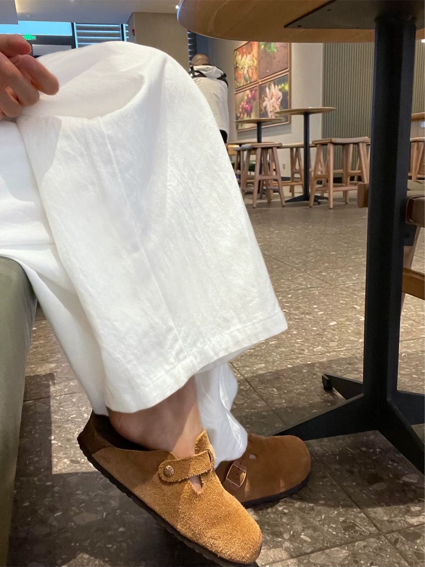 정장 와이드 레깅스 바지 여름 얇은 스타일 통통한 여동생 mm 느긋한 바람 하이웨이스트 루즈핏 스트레이트 캐주얼 9부 바지 트렌디 상세 이미지 10