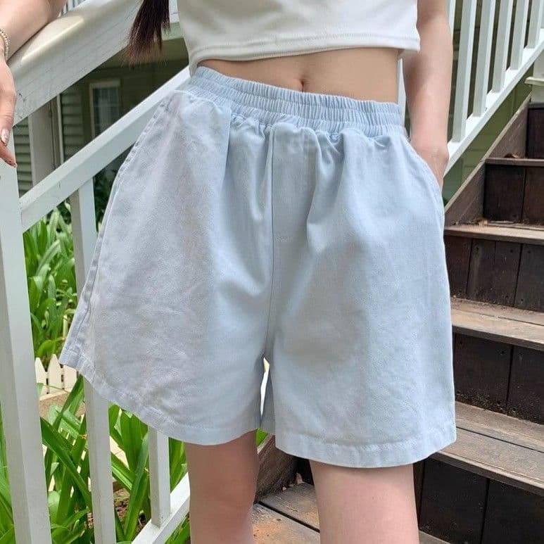 반바지 여성 단색 워크웨어 캐주얼 3 점 바지 여름 얇은 스타일 다용도 루즈핏 와이드 레그 팬츠 몸매 가꾸기 슬림해 보이는 바지 트렌디 상세 이미지 9