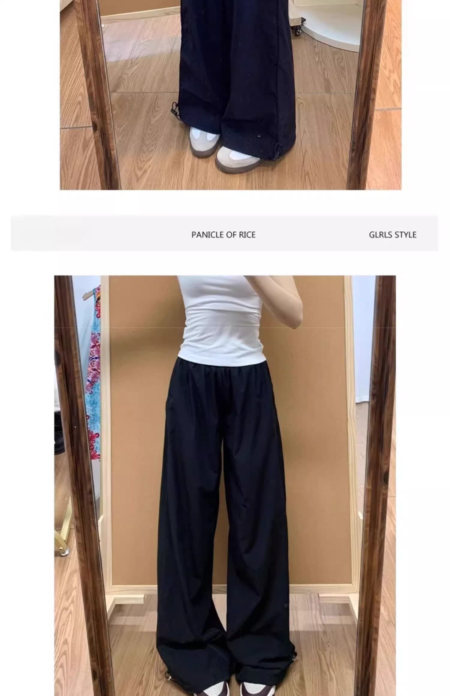 3 차원 허리 한국 동대문 속도 건조한 워크웨어 팬츠 아이들 여름 새로운 하이웨이스트 넓은 다리 캐주얼 스트레이트 바지 상세 이미지 12