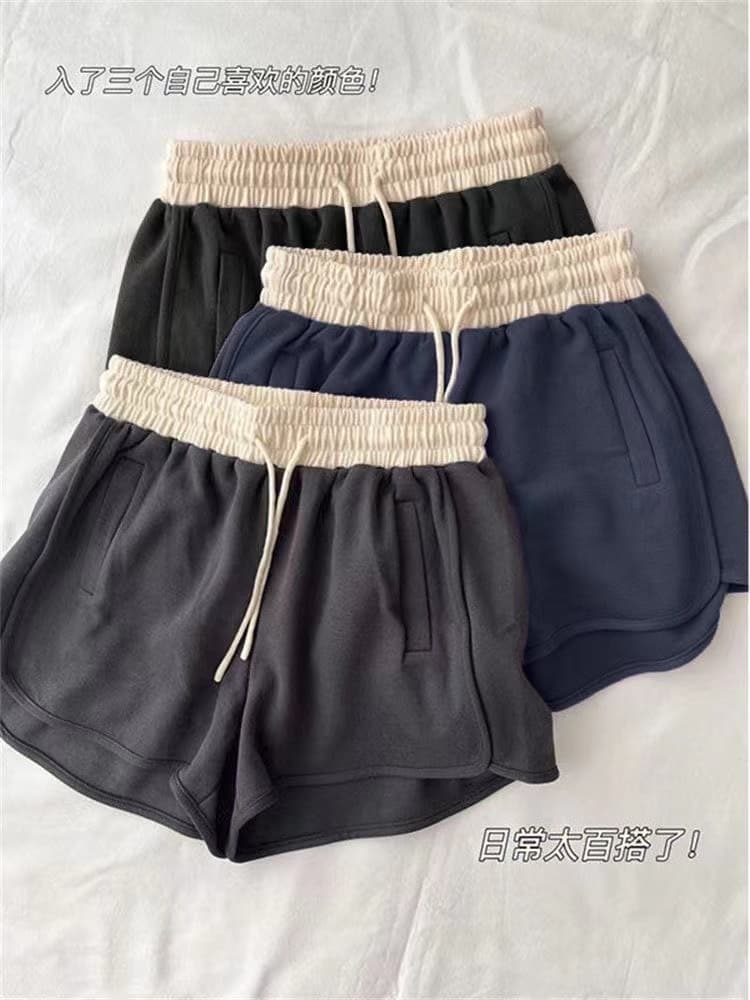높은 품질 사선 무늬 슈퍼 화재 루즈핏 여성 반바지 여름 새로운 운동 허리밴드 와이드 레그 팬츠 핫 바지 캐주얼 바지 상세 이미지 3