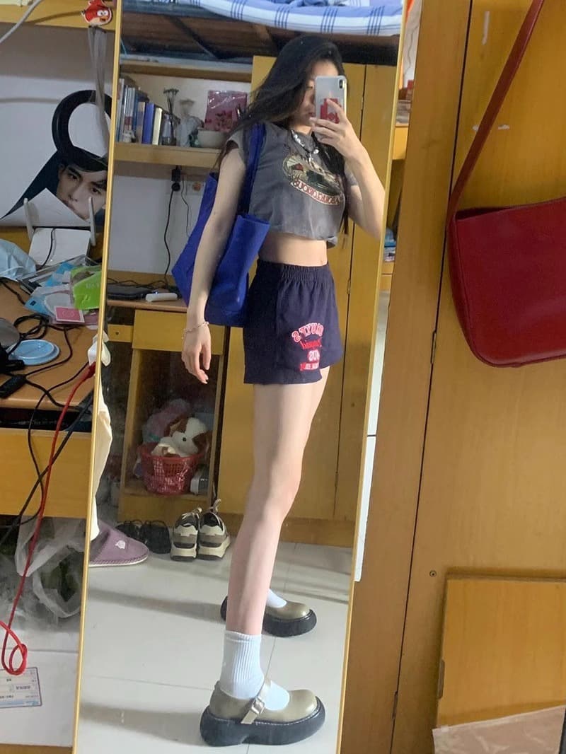 고밀도 쌀 니켈 슈퍼 화재 아메리칸 운동 반바지 여성 외출용 여름 러닝 루즈핏 작은 키 캐주얼 핫 바지 상세 이미지 10