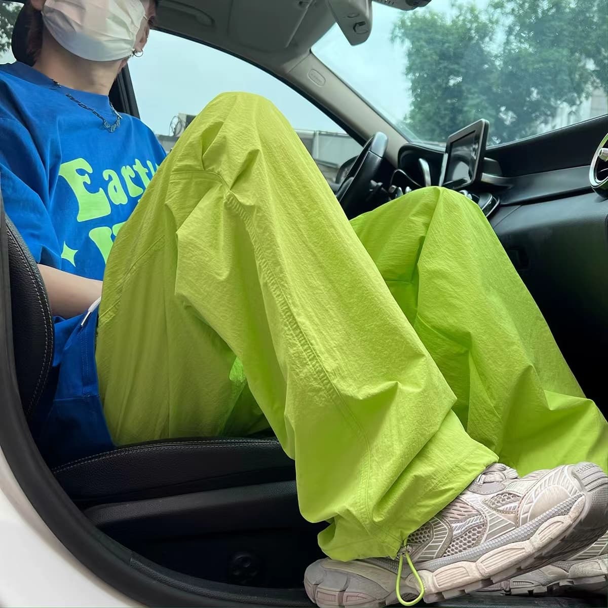 도파민 한국 동대문 패션 슈퍼 화재 여름 새로운 속도 건조한 운동 바지 여성 레저 바지 워크웨어 팬츠 이미지 3