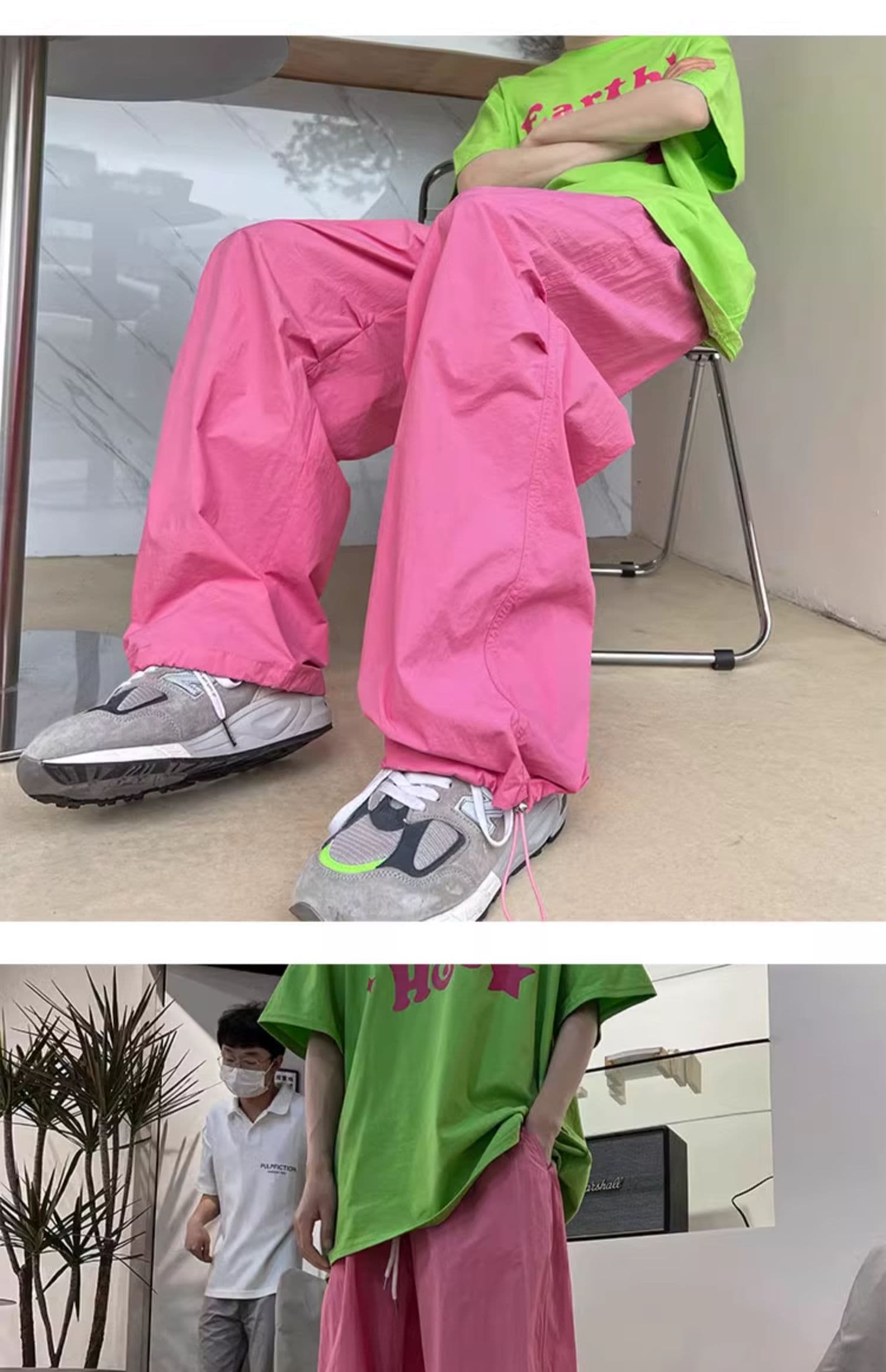 도파민 한국 동대문 패션 슈퍼 화재 여름 새로운 속도 건조한 운동 바지 여성 레저 바지 워크웨어 팬츠 상세 이미지 2