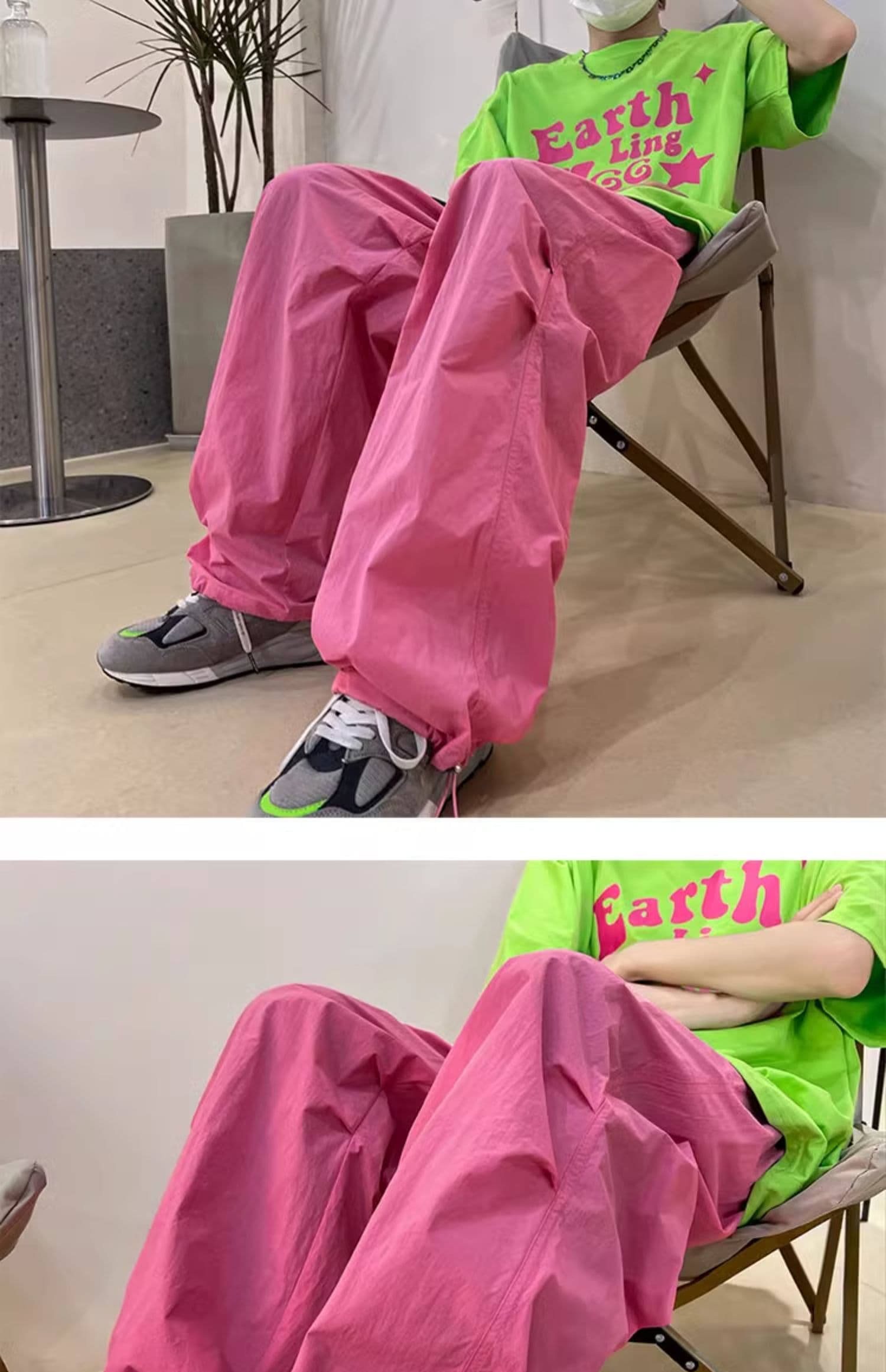 도파민 한국 동대문 패션 슈퍼 화재 여름 새로운 속도 건조한 운동 바지 여성 레저 바지 워크웨어 팬츠 상세 이미지 3