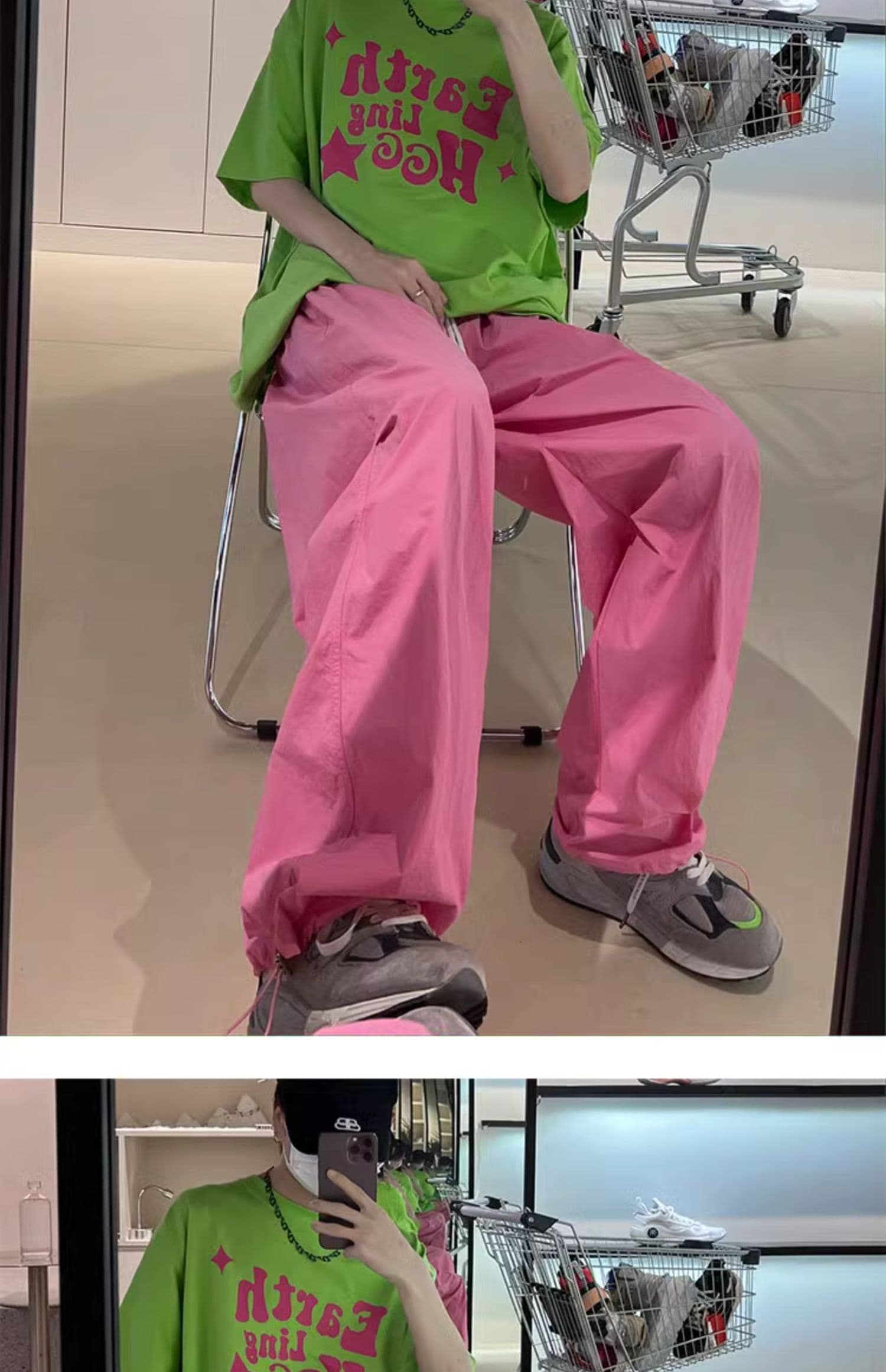 도파민 한국 동대문 패션 슈퍼 화재 여름 새로운 속도 건조한 운동 바지 여성 레저 바지 워크웨어 팬츠 상세 이미지 7