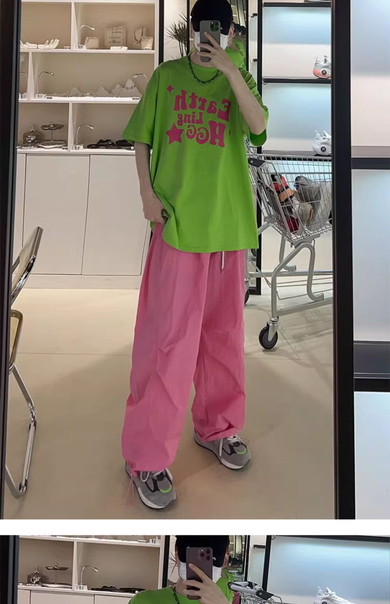 도파민 한국 동대문 패션 슈퍼 화재 여름 새로운 속도 건조한 운동 바지 여성 레저 바지 워크웨어 팬츠 상세 이미지 8