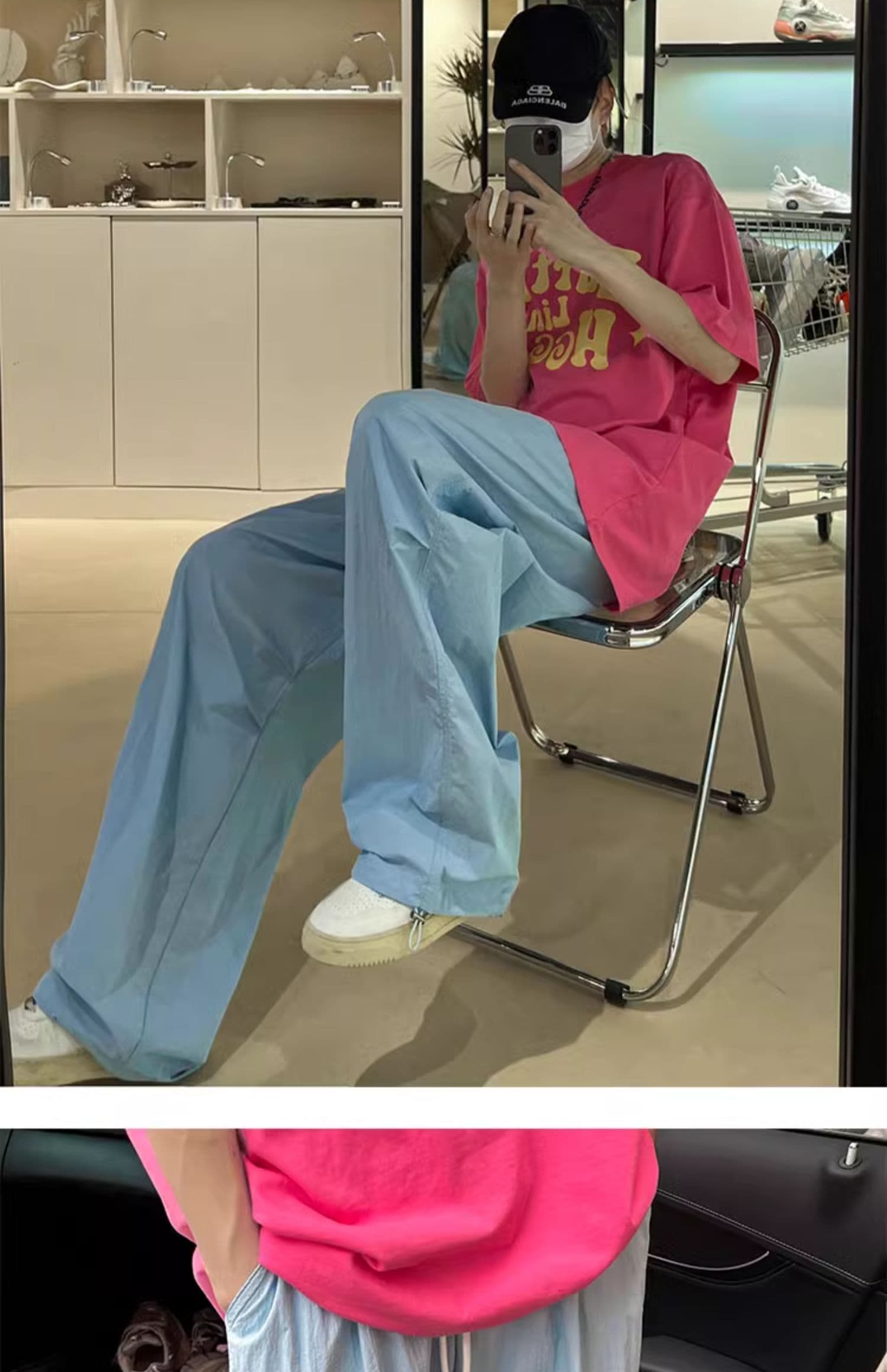 도파민 한국 동대문 패션 슈퍼 화재 여름 새로운 속도 건조한 운동 바지 여성 레저 바지 워크웨어 팬츠 상세 이미지 21
