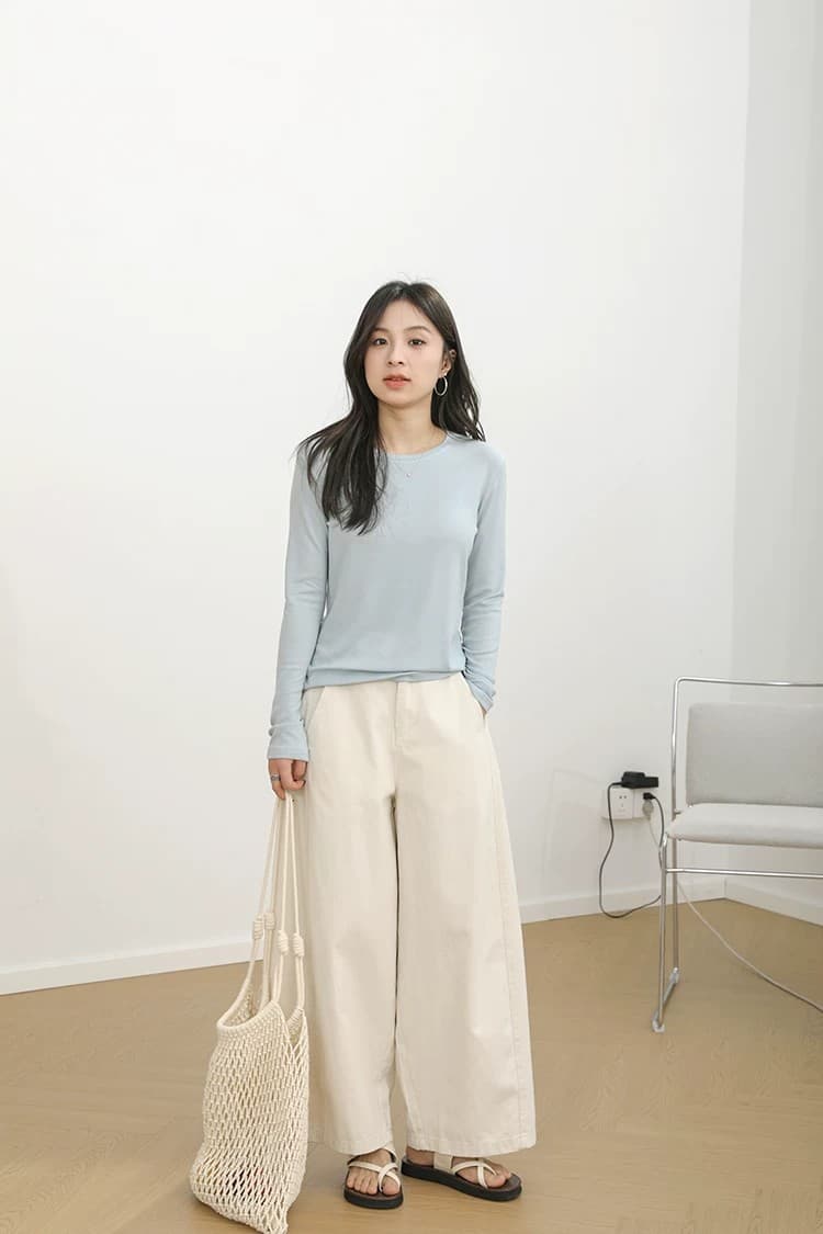 워싱 순면 패션 슈퍼 화재 여름 얇은 스타일 하이웨이스트 9 포인트 디자인 센스 워크웨어 팬츠 빅 사이즈 루즈핏 캐주얼 바지 상세 이미지 10
