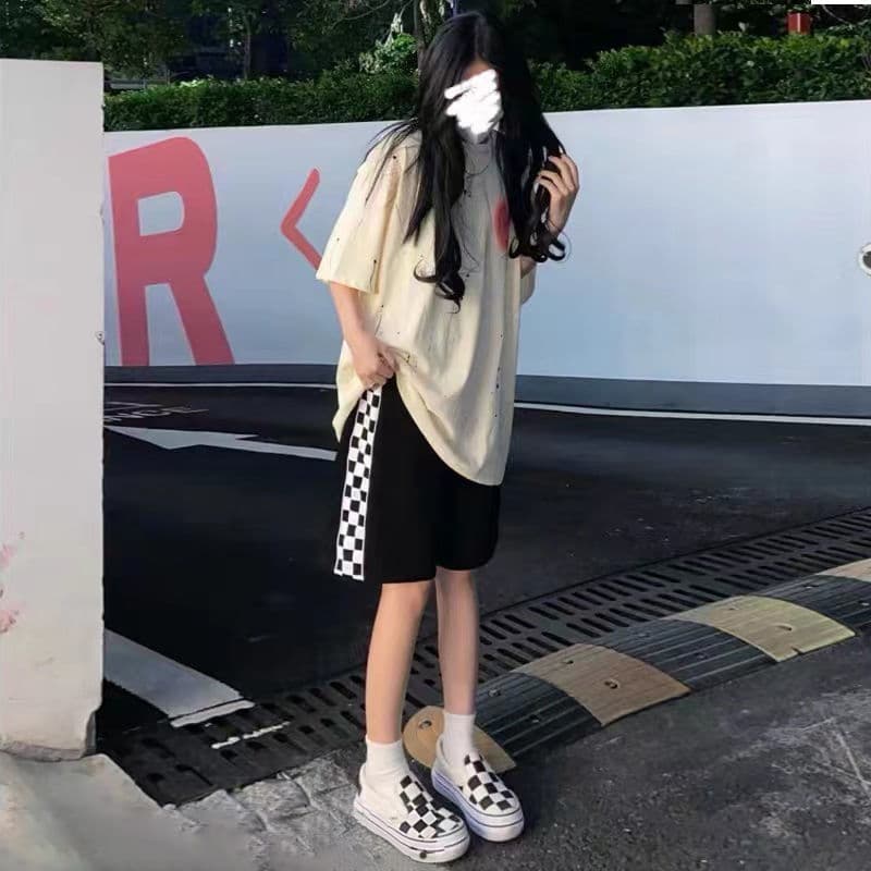 슈퍼 화재 반바지 여자 학생 여름 새로운 얇은 스타일 한국 스타일 밴딩 하이웨이스트 다용도 넓은 다리 캐주얼 검정색 오부 바지 이미지 4