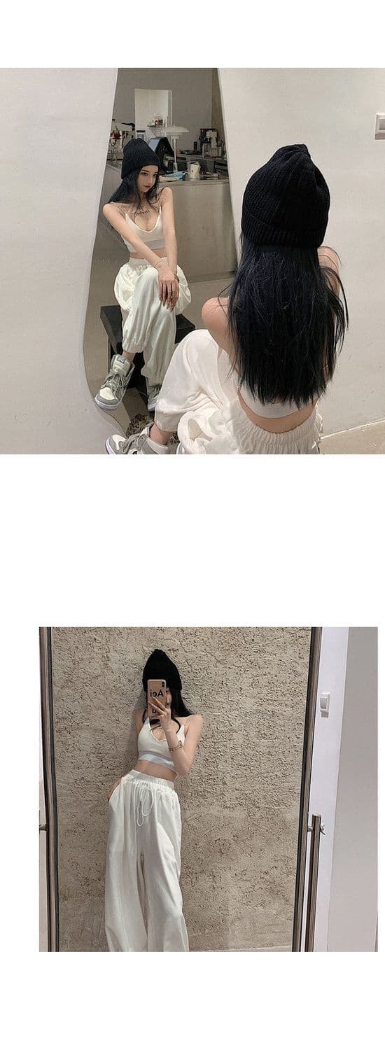 바지 여자 학생 루즈핏 운동 조거 바지 하라주쿠 스타일 슬림해 보이는 긴 바지 봄 가을 새로운 하이웨이스트 캐주얼 와이드 레그 팬츠 상세 이미지 6