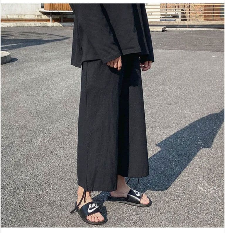 카키 색 바지 가을 얇은 스타일 아마 바지 9 포인트 면 린넨 조수 브랜드 루즈핏 스트레이트 넓은 다리 악당 잘 생긴 고급 센스 상세 이미지 15