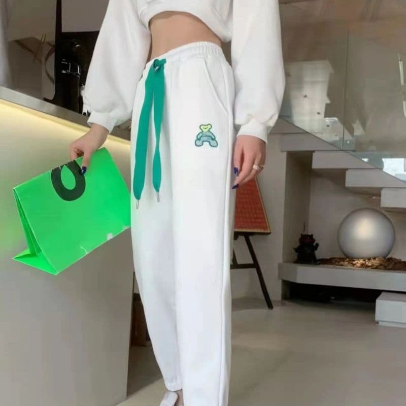 한국 동대문 가을 새로운 운동 바지 루즈핏 편안함 바지 9 포인트 캐주얼 하렘 바지 웨이 바지 자외선 차단 바지 상세 이미지 11