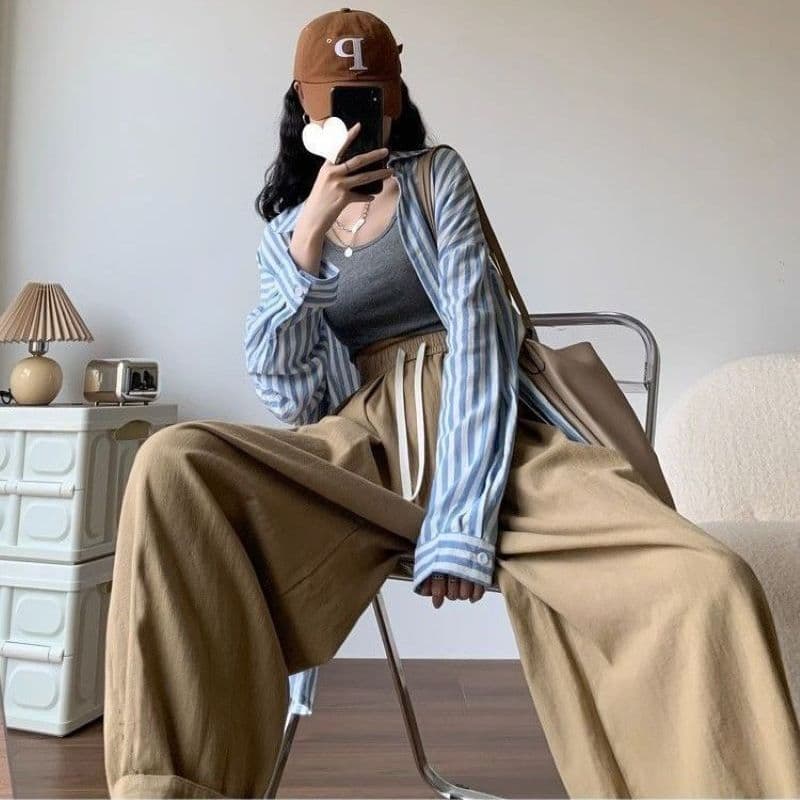 슈퍼 화재 일본식 면 린넨 와이드 레깅스 바지 루즈핏 편안함 할란 무 운동 바지 하이웨이스트 할머니 바지 워크웨어 팬츠 트렌디