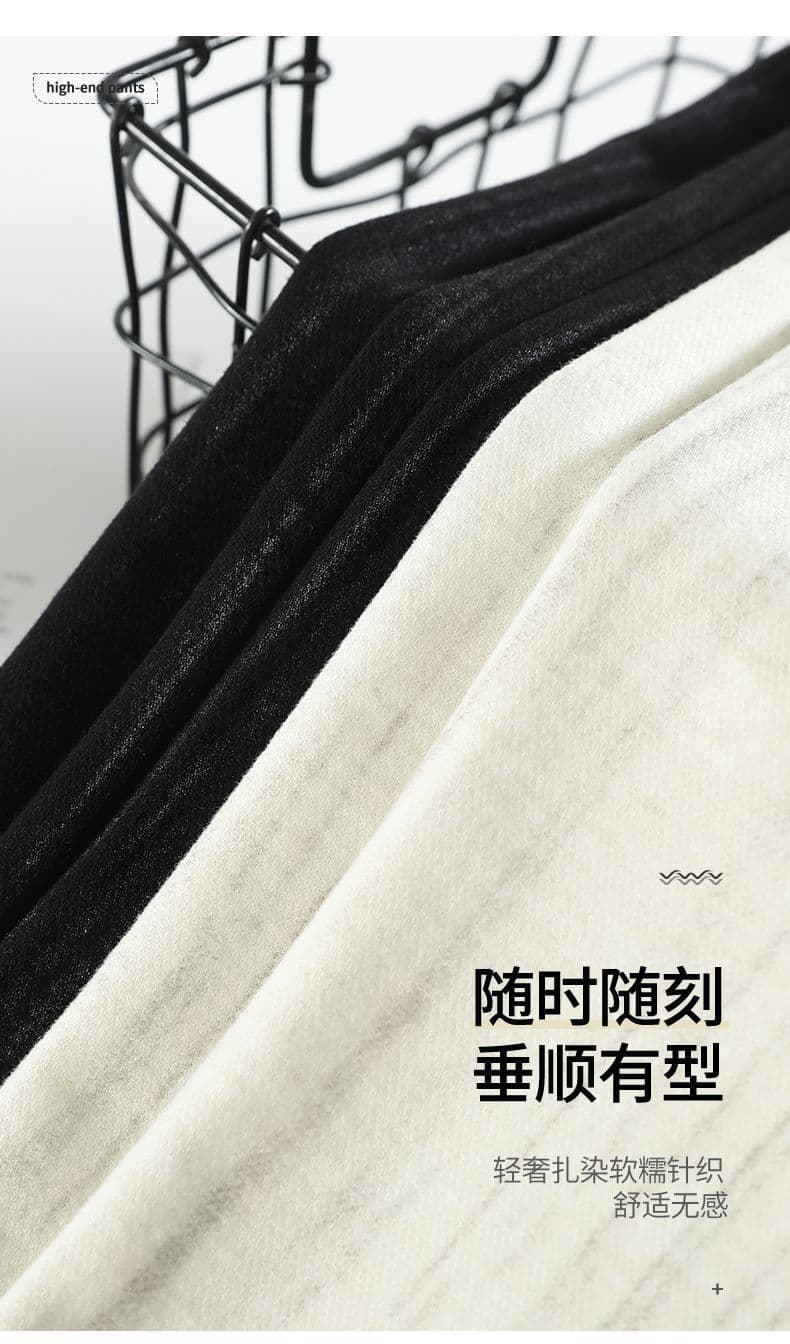 2026 새로운 하이웨이스트 얼음 실크 주름 와이드 레그 팬츠 가을 얇은 스타일 펌프 로프 질감 느긋한 아메리칸 캐주얼 바닥 청소 바지 상세 이미지 17