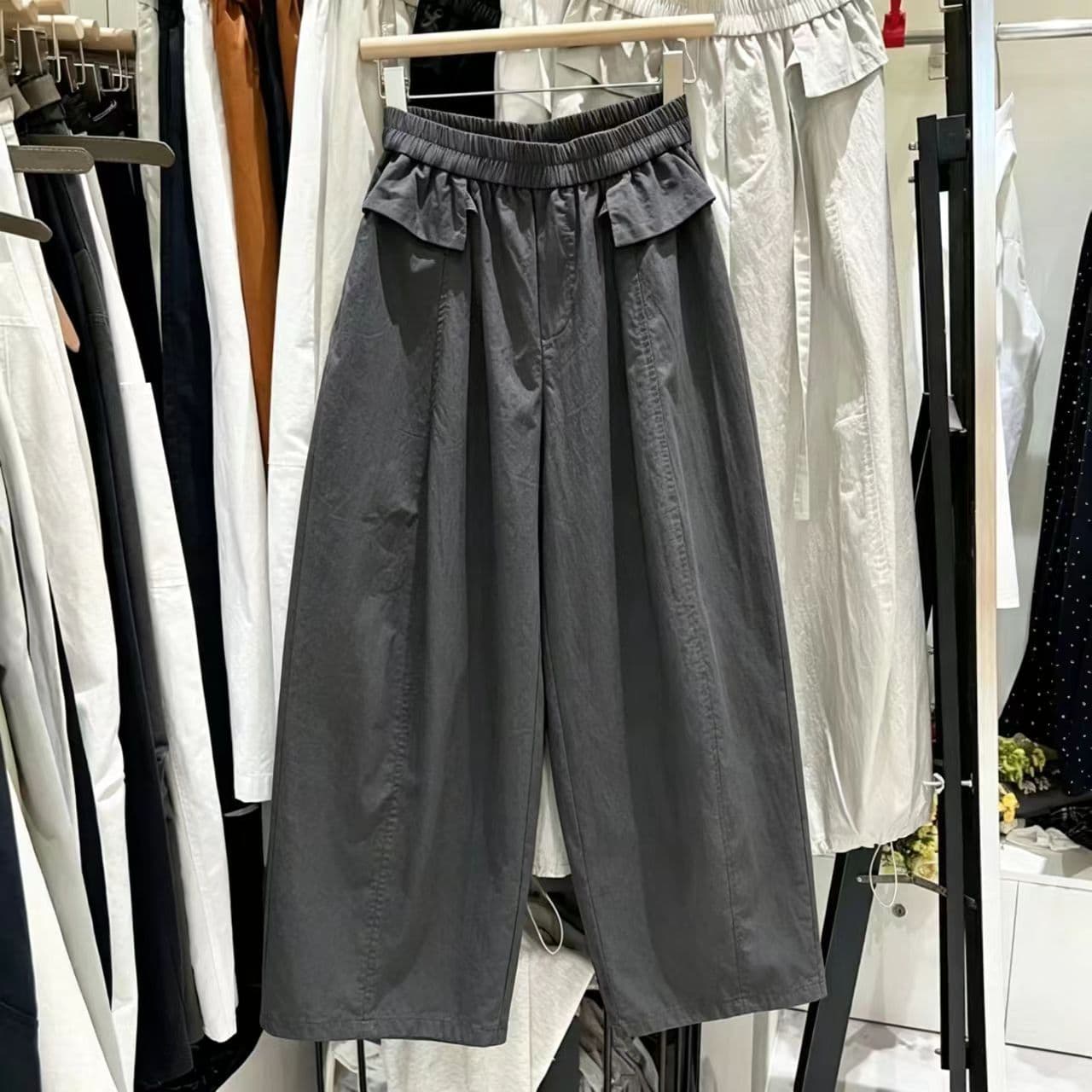 도루 센스 모통이 칼 와이드 레깅스 바지 가을 얇은 스타일 하이웨이스트 도루 센스 캐주얼 바지 루즈핏 슬림해 보이는 느슨함 센스 느긋한 긴 바지 상세 이미지 11