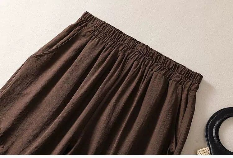 중노년 엄마 자수 배기 바지 여성 가을 얇은 스타일 루즈핏 편안함 조거 배기 바지 캐주얼 9 포인트 바지 상세 이미지 18
