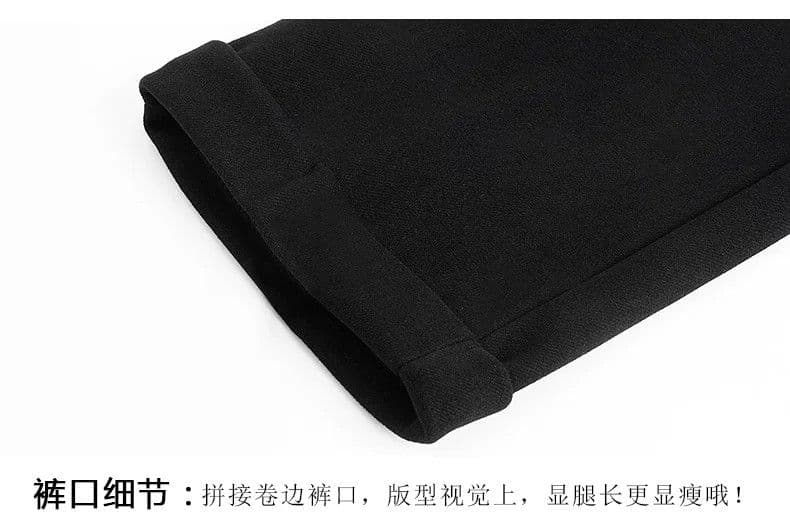 회색 모직 와이드 레깅스 바지 가을 겨울 바지 지방 mm 빅 사이즈 9부 바지 털이 있고 두꺼운 루즈핏 캐주얼 스트레이트 팬츠 상세 이미지 9