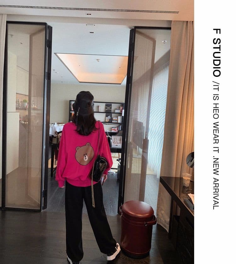 후아 면 복합 봄 가을 2026 새로운 폭발 할란 캐주얼 바지 아이들 겨울 털이 있는 조거 웨이 바지 여성 상세 이미지 21