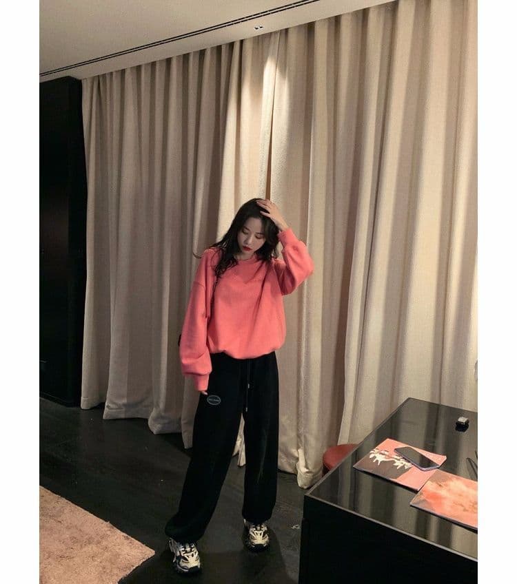 후아 면 복합 봄 가을 2026 새로운 폭발 할란 캐주얼 바지 아이들 겨울 털이 있는 조거 웨이 바지 여성 상세 이미지 27