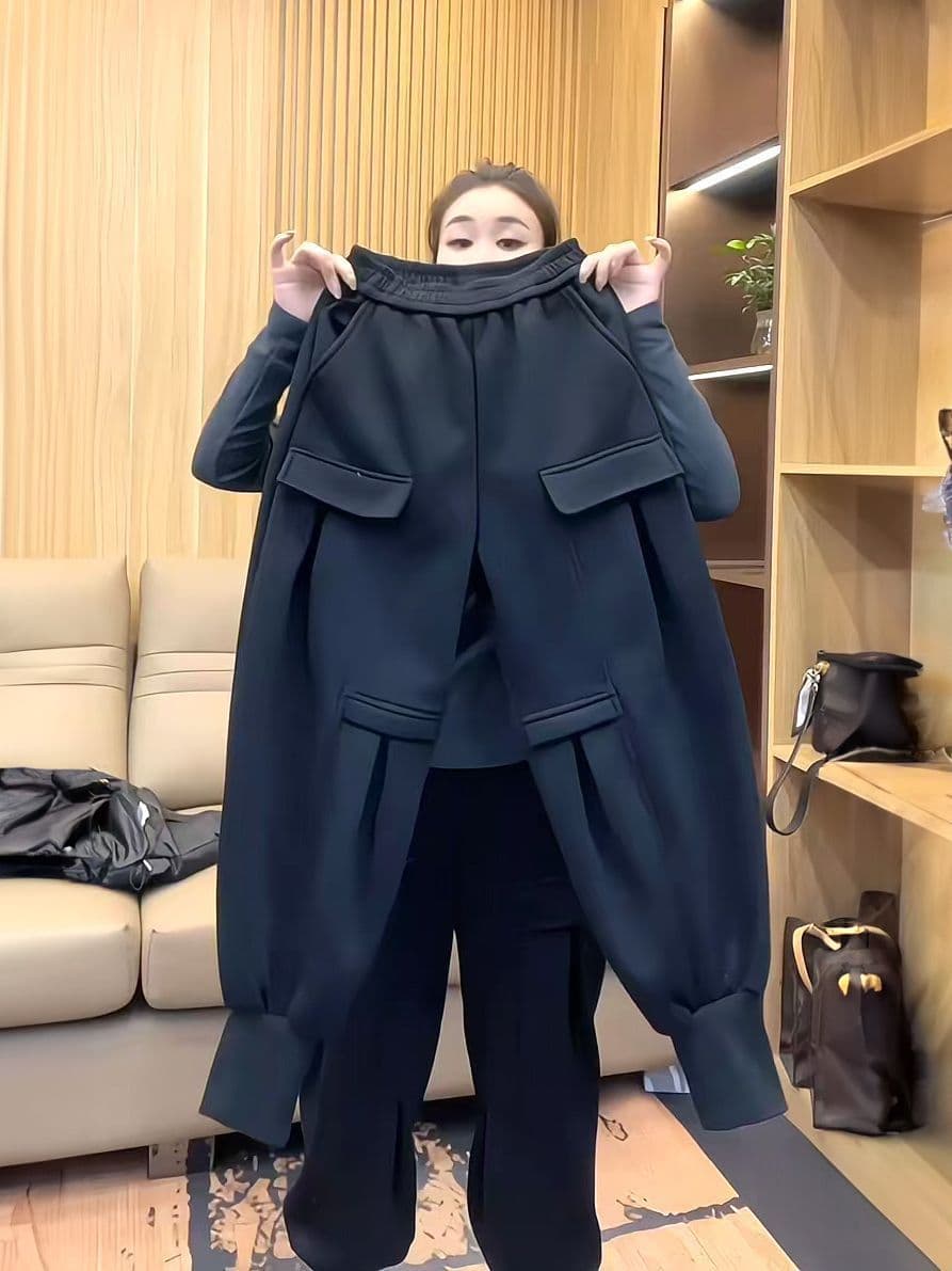 후아 면 복잡한 은 여우 플러시 보온 워크웨어 웨이 바지 아이들 2026 가을 겨울철 하렘 바지 털이 있고 두꺼운 캐주얼 바지 상세 이미지 7