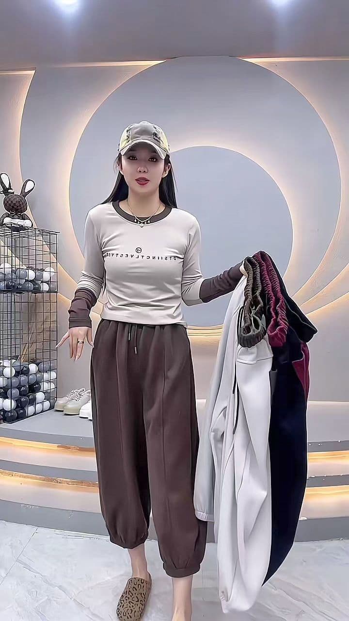 후아 면 복합 베이 베이 플러시 새로운 패치워크 허리 머리 웨이 바지 여성 털이 있는 조거 루즈핏 슬림해 보이는 9 포인트 하렘 바지 상세 이미지 7