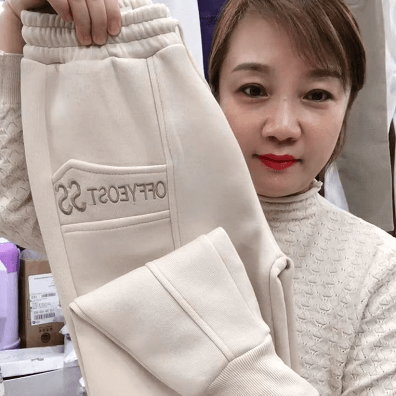 2026 가을 겨울철 털이 있고 두꺼운 웨이 바지 여성 빅 사이즈 루즈핏 슬림해 보이는 다용도 조거 하렘 바지 캐주얼 운동 바지 이미지 5